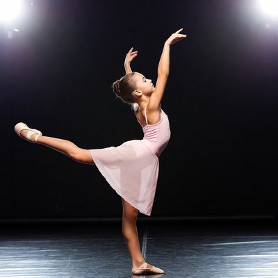 Young girl doing ballet pose