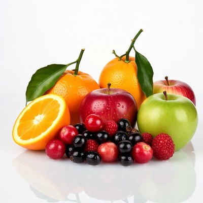 Fresh Oranges Apples Berries Fruits