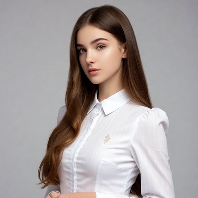 Beautiful woman in white blouse