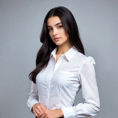 Beautiful woman in white blouse