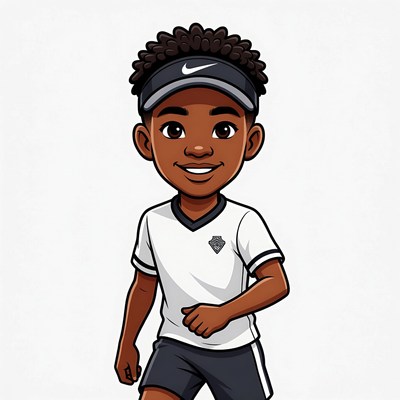 African boy in Nike soccer uniform