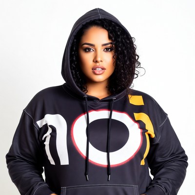 Latina woman in black hoodie