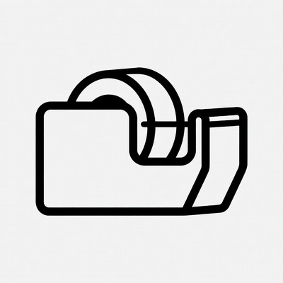Black line tape dispenser icon