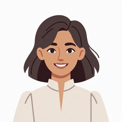 Smiling Asian woman illustration