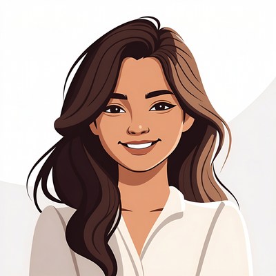 Smiling Asian woman illustration