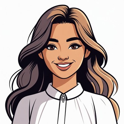 Smiling Asian woman illustration
