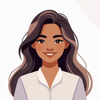 Smiling Asian woman illustration