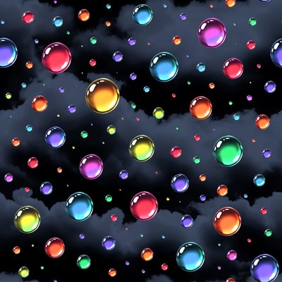Colorful Bubbles on Dark Background