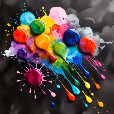 Colorful Paint Splatter Cloud