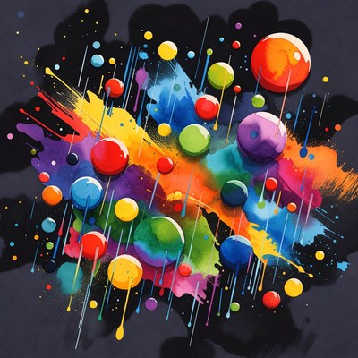 Colorful Abstract Bubbles on Dark Background