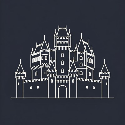 Grand Medieval Castle Illustration