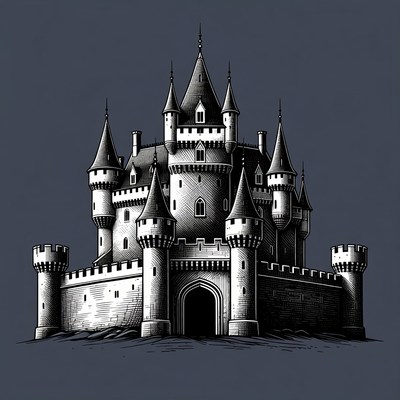 Majestic Medieval Castle Illustration