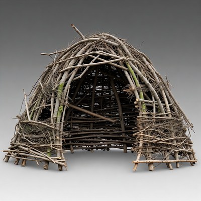 Woven Branch Dome Hut