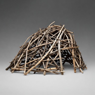 Bird nest made of twigs