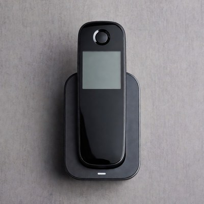 Black Cordless Phone on Charging Base