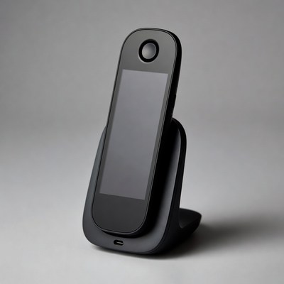 Black Cordless Phone on Charging Stand