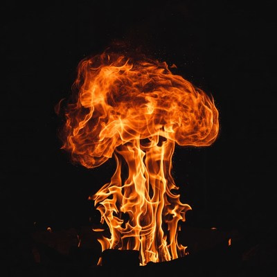 Massive Fire Mushroom Cloud Explosion