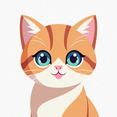 Cute orange tabby cat illustration