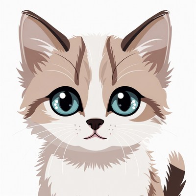 Cute kitten with blue eyes