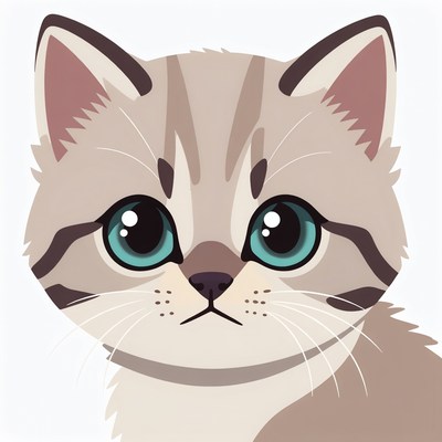 Cute tabby kitten illustration