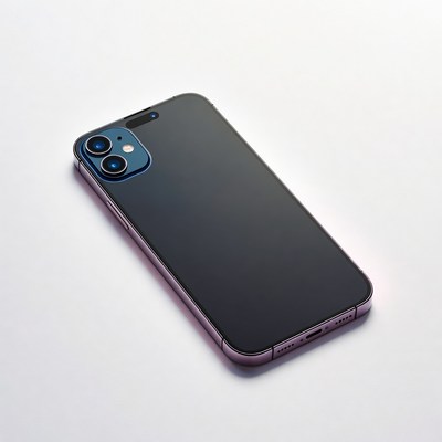 Black iPhone 12 on white background