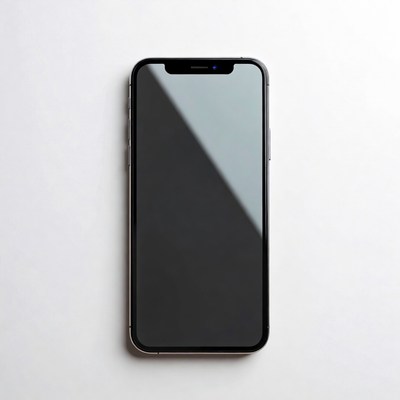 iPhone on white background