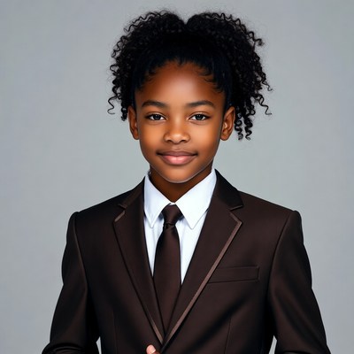 Young African-American boy in suit