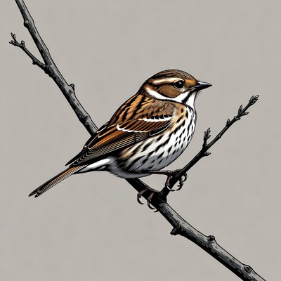 Song Sparrow on Branch