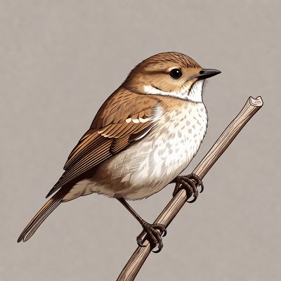 Brown bird perched on branch