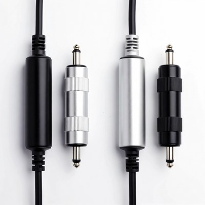 Black and Silver 3.5mm Audio Jack Plugs