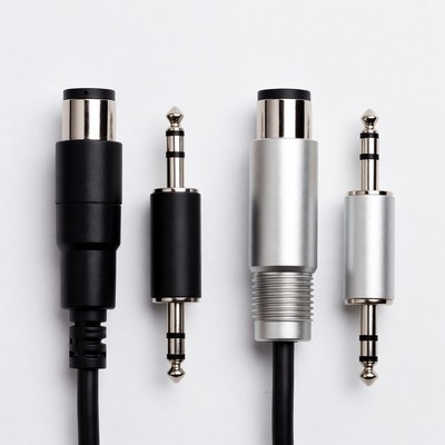 Black and Silver MIDI DIN Cables