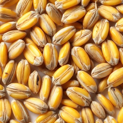 Close-up of golden wheat grains