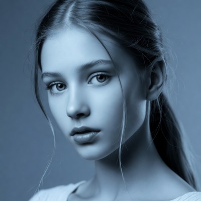 Young woman with ponytail portrait