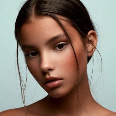 Beautiful young woman close-up portrait