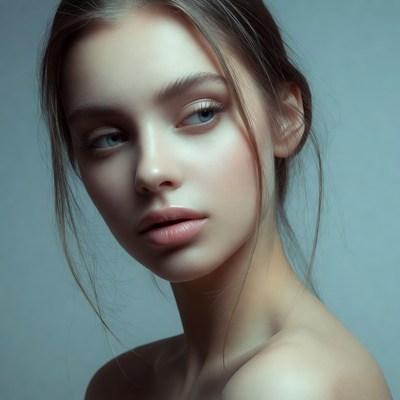 Young woman with blue eyes