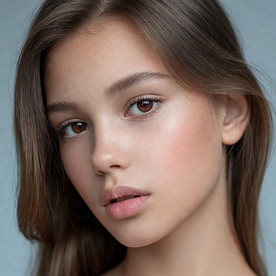 Young woman with brown eyes