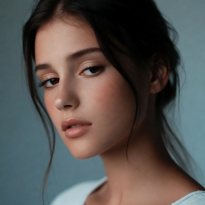 Beautiful woman with dark hair