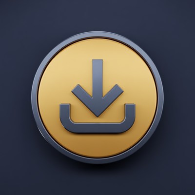 Yellow Download Arrow Icon