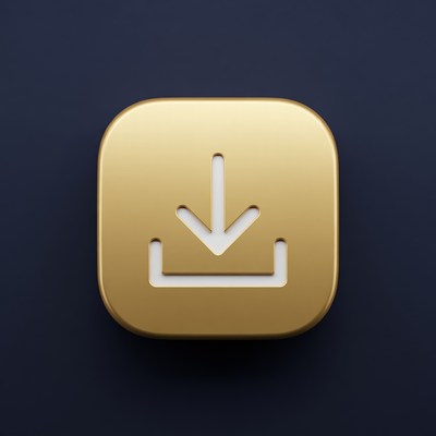 Golden Download Icon