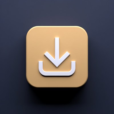 Yellow Download Icon