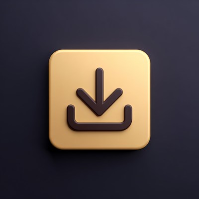 Yellow 3D Download Icon