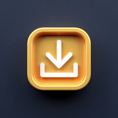 Yellow Download Icon