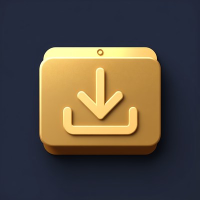 Golden 3D Download Icon