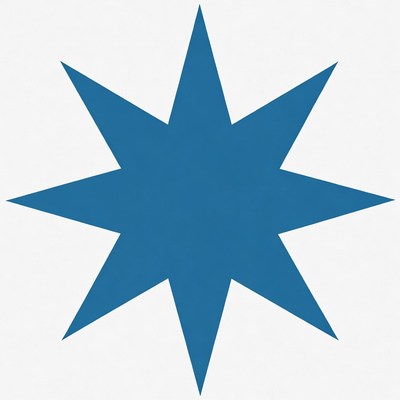 Blue Eight-Pointed Star