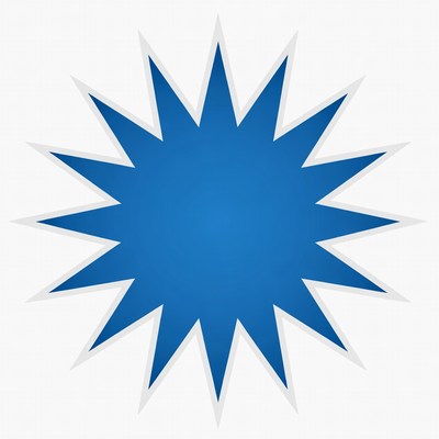 Blue Starburst on White Background