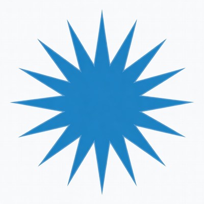 Blue Starburst on White Background