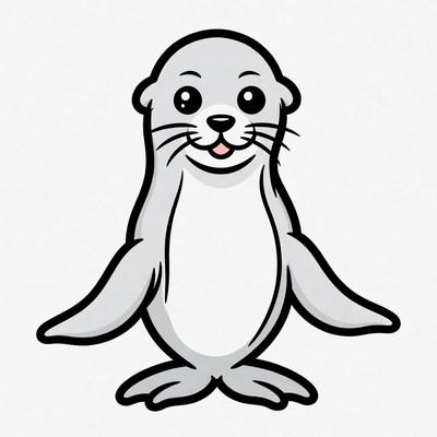 Cute cartoon baby seal