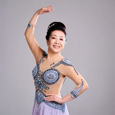 Asian woman in beaded dance pose