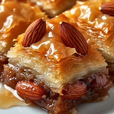 Baklava with Almonds and Syrup