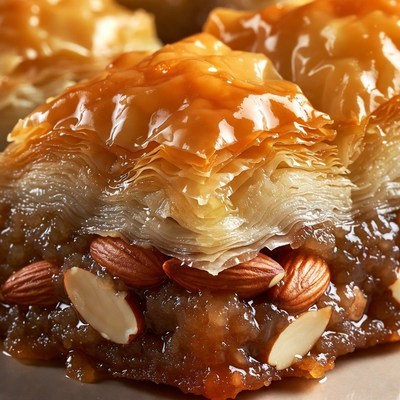 Baklava with Almonds and Syrup